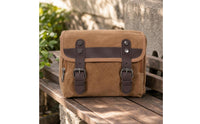 Motorcycle Side Bag Waterproof Canvas Saddlebag with Buckle Straps Side Bag for Bikers, Road Trips