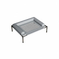 Moisture-Proof Cooling Mesh Pet Cot Removable and Washable Elevated Dog Sling Bed Heavy Duty Raised Dog Bed with Support Cushion All Seasons for Dogs, Cats, Indoor, Outdoor