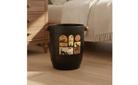 Wastepaper Basket Decorative Trash Can with Side Knobs Large Trash Can with Handles for Office