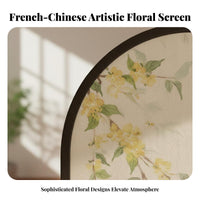 Freestanding Floral Panel French design Multi-Panel Room partitionr Floor-Standing Folding Screen for Homeowners, Renters, Entryway, Bedroom, teleconference Calls