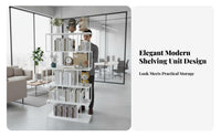 Nordic Design Freestanding accessible bookshelf Multi-Tier Room Divider Multifunctional Shelving unit adaptable Display for Apartment Dwellers, Office Workers, Interior Designers, Bedroom
