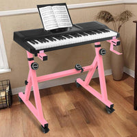 Wheeled Z Frame Keyboard Stand Portable Z-Design Keyboard Stand Stable Base Music Gear Anti-Skid Pads for Studio