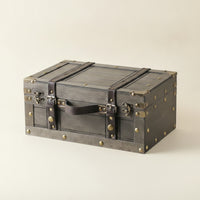 Storage Trunk with Handle Farmhouse Storage Trunk Retro Wooden Chest for Photographers, Home Decor, Photography Prop