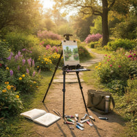 Matte Black Hand-Crank Easel Adjustable Foldable Tripod Easel Portable Sturdy for Artists, Painters, Students, Outdoor Painting, Studio, Art Class