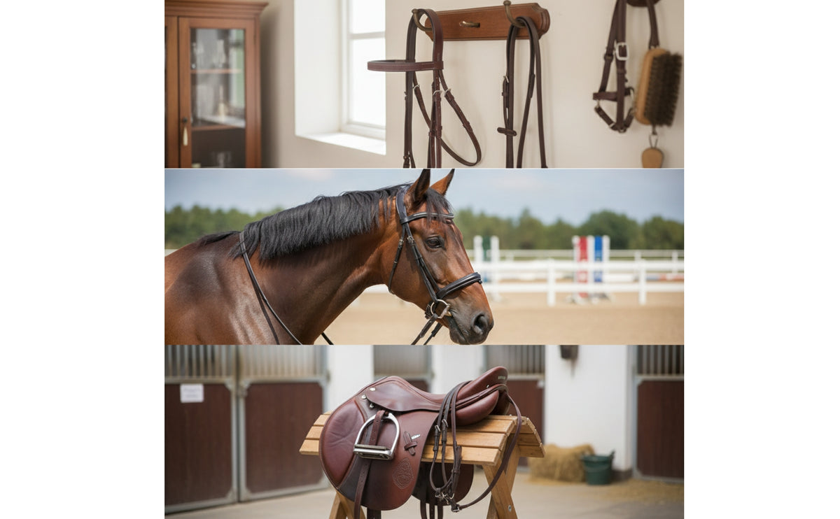 Minimalist Leather Bridle with Reins Padded Horse Bridle with Reins Stitched Noseband Stainless Steel for Equestrians
