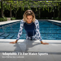 Long Sleeve Sun Shirt Two-Piece Sun Protection Aquatic Suit Printed Surfing Suit Quick-Drying Long Sleeve Aquatic Top and Shorts