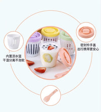 Ins Style Salad Cup with Fork, Double Layer Draining, for Fruits and Breakfast