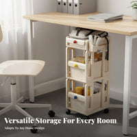 Multifunctional School Bag Storage Rack Large Capacity Under Desk Storage Cart Sturdy Construction Organizer Cart with Wheels Easy to Assemble for Students, Kids, Office, Study Room, Classroom, Bedroom