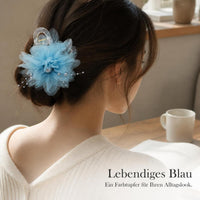 Elegant Peony Tassel Hair Claw Clip for High Crown Hairstyles