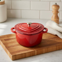 Enameled Cookware with Lid Enameled Cast Iron Casserole with Lid Heat-Retaining Dutch Oven for Couples, Home Cooks, Kitchen