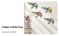 Metal Frog Wall Decor Iron Frog Sculpture Bright Dwelling Decoration for Gardener Porch