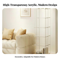 Transparent Look 2-Tier Clear Trolley Modern Design 2-Tier Rolling Organizer Multi-Functional Side Table Slim contour for Office Workers, Party Hosts, Living Room, Next to Sofa, Bedroom, Small Spaces