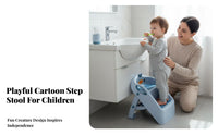 Anti-Slip 2-Step Standing Aid Stable Structure 2-Step Duck Stool Sturdy Construction Child Care Product Promotes Independence for Toddlers, Children 1-4 Years, Parents, Bathroom, Counter-Height Helping, Toilet Training, Playroom