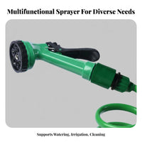 Self-Coiling Coiled Hose Pipe Compact Storage Garden Hose with Spray Nozzle Long-Lasting for Gardeners, Car Owners, Outdoor, Patio