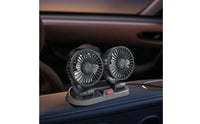 twoHead Car Fan Sturdy Dual Head Car Fan Wired Slim for Road Trippers, Trucks