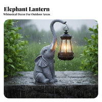 Waterproof Elephant Solar Light Weather Resistant Solar Elephant Statue No Wiring Required for Patio