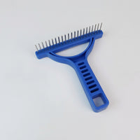 Dog Grooming Rake and Cat Comb for Large Dogs, Professional Pet Comb with Double Row, Detangling Tool, Wood Style Dog Combs for Grooming