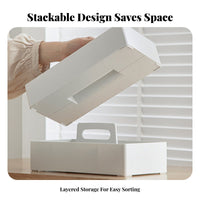 Desktop Storage Organizer with Handle Removable Dividers Portable Makeup