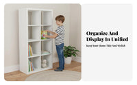 Adjustable Cube Organizer Freestanding Storage Cabinet Openrear Construction shelf unit for Children, Homeowners, Kids' Room, Playroom, Bedroom