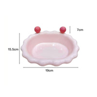 Easy to Clean Antenna Pet Bowl Material Cute Cat Food Bowl Sleek Surface Plastic Pet Food Dish Pastel Colors for Kittens, Small Dogs, Young Dogs