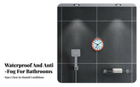 Drill-Drillless Waterproof Shower Clock Fogproof Cartoon Bathroom Clock Silent Movement for Children, Kitchen