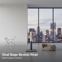 Sturdy Base Sisal Post with Hanging toy Promotes Healthy nails scrapeing Pole Easy to Assemble feline Furniture space-saving Design for felines, young felines, Indoor, Indoors, Living Room, Bedroom