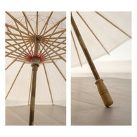 Traditional Paper Umbrella with Bamboo Frame White Blank Paper Umbrella Customizable Bamboo Sun Shade Unpainted for Artists