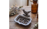 Soap Dish with Tray Cast Iron Soaps Holder Slotted Soap Dish for Washroom