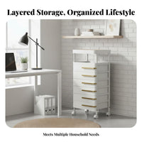 Japanese Design Plastic Drawer Cabinet Space-Saving Plastic Storage Drawers Easy to Clean Multi-Layer Storage Trolley Long-Lasting for Homeowners, Office Workers, Bedroom, Living Room, Bathroom, Kitchen