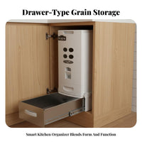 Space-Saving Stainless Steel Rice Bin Large Capacity Stainless Steel Rice Container Silent Sliding Rails for Pantry
