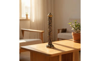 Vertical Scent Vessel Burner Carved Alloy Scent Vessel Burner Cylindrical Decor for Tea Room