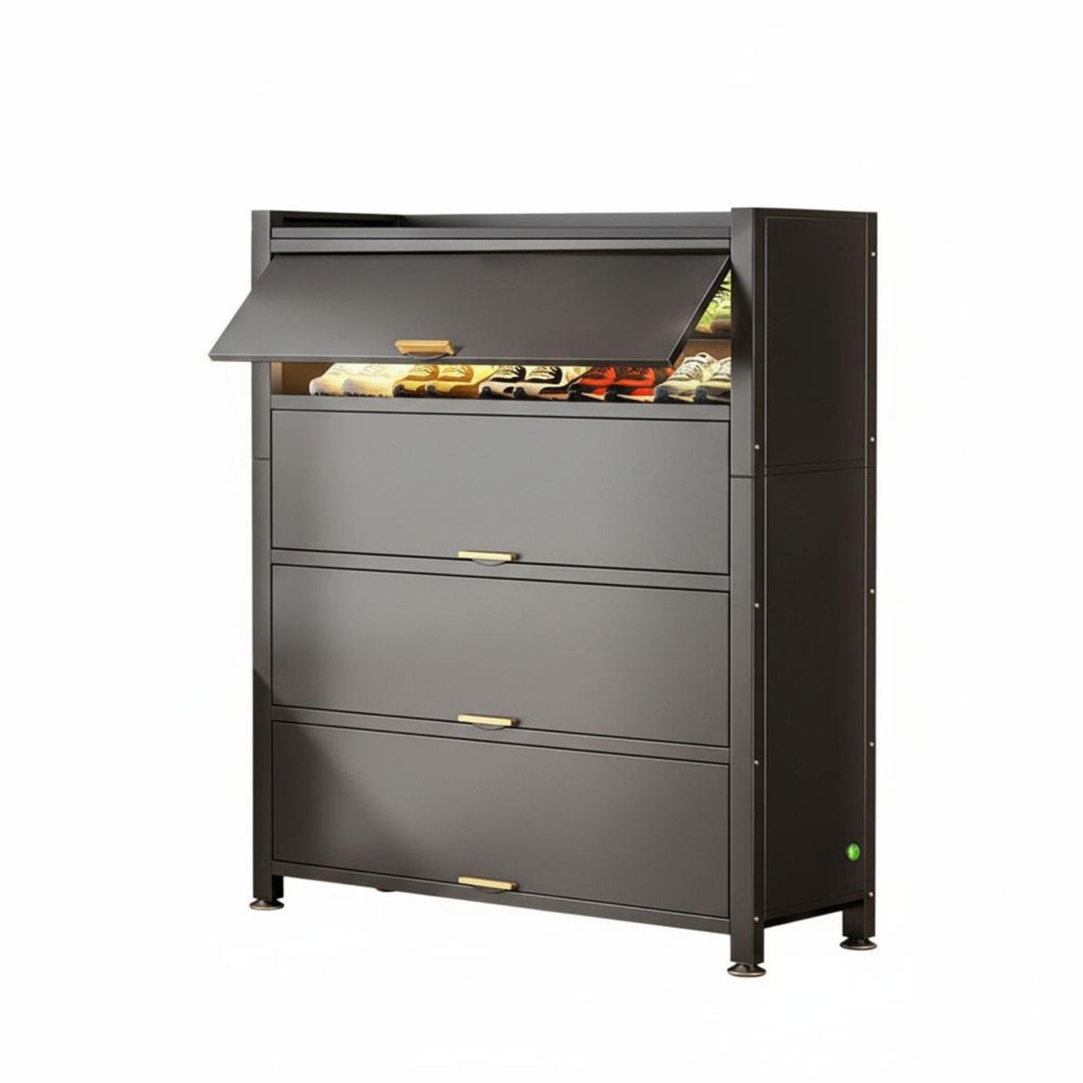 Entryway Shoe Storage Cabinet Flip Down Shoe Cabinet Flip Drawer Shoe Cabinet Freestanding Shoe Cabinet Sturdy Carbon Steel Frame with Flip Up Doors and Adjustable Shelves Suitable for Entryway Hallway Bedroom Closet