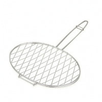 Stainless Steel Seafood Grilling Basket Easy to Clean Grill Basket with Handle Portable Bbq Seafood Holder Heavy Duty for Backyard, Camping