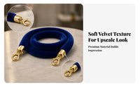 4 Pieces Metal End Fittings Velvet Stanchion Rope Hooks Velvet Barrier Rope 1.5 M