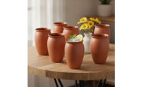 6 Pieces Terracotta-Brown Cantarito Cup Dishwasher Safe Cup Sturdy Drinking Cups Rustic for Hosts, Bartenders, Home Establishments, Parties, Everyday Use