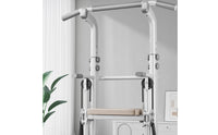 Strength Station with Padded Backrest Adjustable Height Freestanding Strength Station Heavy Duty Pull up Bar with Resistance Straps for Garage