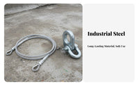 High Strength Steel Cable Anchor Point Heavy Duty Stainless Steel Wire Rope Sling Rust Resistant Fall Protection Anchor Sling Easy Installation for Construction Workers, Rescue Personnel, Working at Heights, Industrial Environments, Job Sites, Rooftops