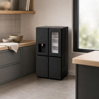 Black Dollhouse Refrigerator Clear Door Panel Miniature Refrigerator Water Dispenser Dollhouse Kitchen Decoration Matte Finish