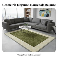 Waterproof French Design Living Room Rug Stain-Resistant Bordered Area Rug Easy to Clean Herringbone Pattern Carpet Retro Design for Pet Owners, Homeowners, Interior Decorators, Bedroom, Under Sofa, High-Traffic Areas, Home Office