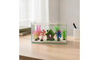 7 Pieces Aquarium House with Plants Textured Aquarium Decoration Set Aquatic Tank Decoration Set Non Decorations Lifelike