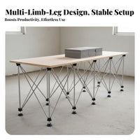 Foldable Radiating Leg Table Base Foldable Radiating Leg Workbench Stand Folding Design Portable Work Table Legs for Woodworkers, DIY Enthusiasts