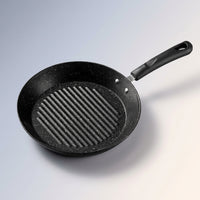 Induction Hob Pancake Pan and Egg Cooker with Wooden Handle, Non-Stick Stone Pancake Maker, 3.5cm Depth Poached Egg Pan, Breakfast Pan Induction