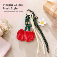 Christmas PU Apple Acrylic Flower Bag Charm Pendant Gift