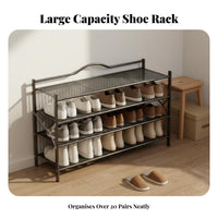 Space Saving Foldable Shoe Rack Easy Assembly Multi-Tier Shoe Shelf Installation Assembly-No-Assembly Heavy Duty for Apartment Dwellers, Homeowners, Entryway, Hallway, Bedroom, Dorm Room