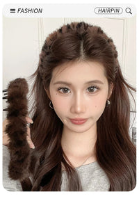 复古毛绒豹纹发箍女2025新款洗脸化妆敷面膜秋冬头箍增高颅顶头饰