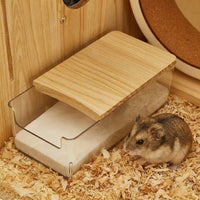 Transparent Acrylic Hamster Sand Bath with Sliding Lid, 2-Piece Hamster Sand Container for Small Animals, Easy to Clean Desktop Digging Box