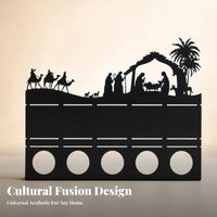 Silhouette Candle Holder Rectangular Base Tabletop Tealight Holder Decorative Candle Stand Compact Size Table Centerpiece