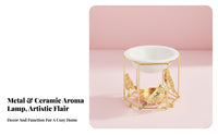 Tealight Scented Liquefy Warmer Non-Electric Tealight Essential Oil Dispenser Geometric Metal Scented Liquefy Warmer Easy To