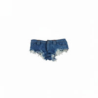 1/6 Scale Material Shorts Distressed Hem Mini Material Shorts Handmade