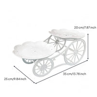 White Cycle Dessert Stand Metal-Style 2-Tier Dessert Stand Stable Tabletop Display Lightweight-Looking